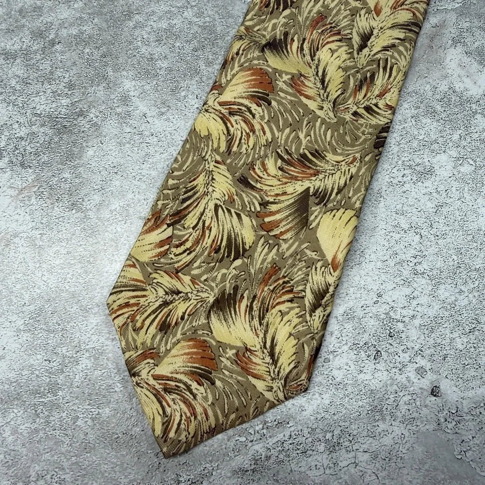 Serica Silk Tie Mens‎ One Size Beige Paisley Pointed Made In Italy Necktie